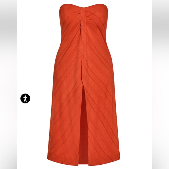 NWT CITY CHIC Textured Longline Split Front Escape Top - Chilli Red - Picture 9 of 13